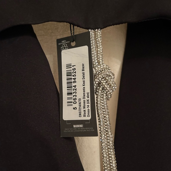 NWT Backless Diamond Blazer Dress - Picture 6 of 7